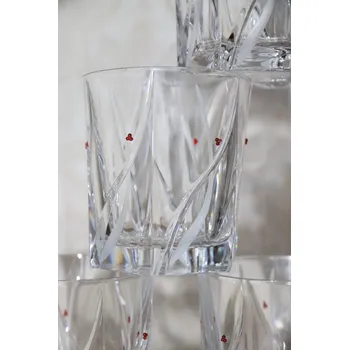 Sklenice Sklárna Annín s.r.o. , Sada broušených whisky skleniček 320 ml s karafou, 6ks