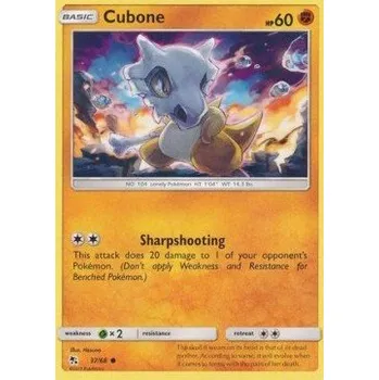 Volný čas Pokémon HIF 037/068 Cubone - Hidden Fates Stav: Excellent, Verze: NORMAL