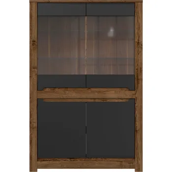 Knihovna Brwcz RUSO REG2W2D dub april/černý mat / 3BAL /