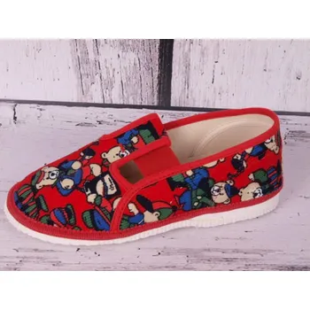 Dívčí bačkory Bačkůrky papučky bačkory HP Čechtín 555 červené s medvídky velikost: 26