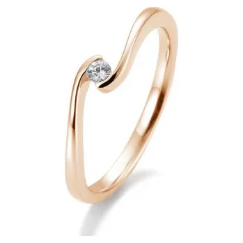 Prsten SOFIA DIAMONDS prsten z růžového zlata s diamantem 0,05 ct BE41/85939-R-14K-48
