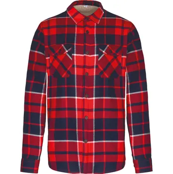 Pánská košile KARIBAN Flanelová košile s sherpa fleecovou podšívkou, S-3XL Barva: 07-červená, Velikost: M