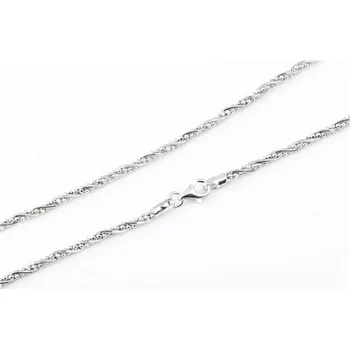 Náhrdelník Dámský pletený stříbrný náhrdelník 62612F 45 cm