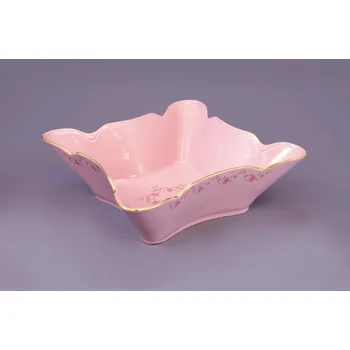 Leander, Miska porcelánová čtyřhranná 20 cm, růžový porcelán