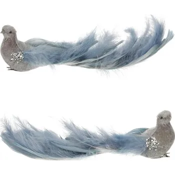 Vánoce Páv s klipem, 4ks v krabičce, cena za 1 krabičku., modrá