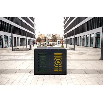 Popelnice Proficity přístřešek na 2 popelnice na tříděný odpad Tytan II Varianty: RAL 9005 černá