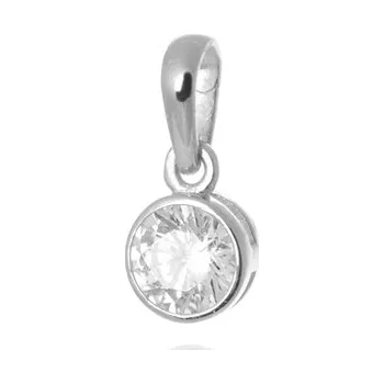 Přívěsek Přívěšek z bílého zlata s čirým zirkonem ZZ1036F + dárek zdarma