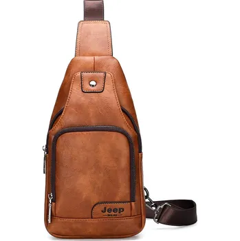 Sportovní batoh Pánský kožený batoh crossbody Barva: 597 oranžová