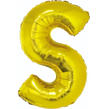 Balónek Fóliový balónek písmeno S, zlatý, 89 cm