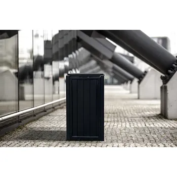 Venkovní odpadkový koš PROFICITY Kovový městský koš na odpadky Stilo 75 l Bis Varianty: RAL 9005 černá