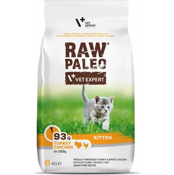 Krmivo pro kočku RAW PALEO Kitten - suché krmivo s krůtím a kuřecím masem pro koťata Balení.: 6 kg