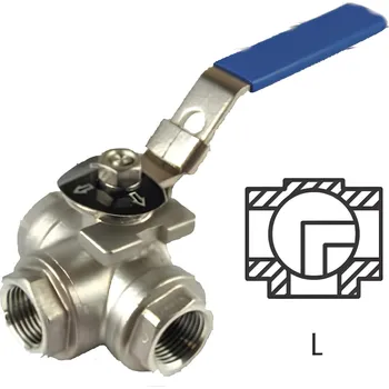 Ventil Pneumatics & Hydraulics Kulový třícestný nerezový kohout L – 1 1/2"