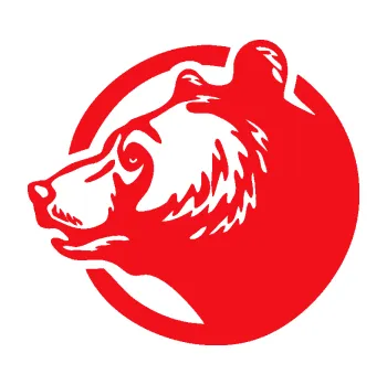 Samolepící dekorace SAMOLEPKA Medvěd 012 levá hlava (10 - červená) NA AUTO, NÁLEPKA, FÓLIE, POLEP, TUNING, VLASTNÍ TEXT, TISK, AUTOSAMOLEPKY.cz, POLEPY, OBRÁZEK, LOGO, SAMOLEPKY