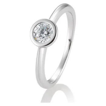 Prsten SOFIA DIAMONDS prsten z bílého zlata s diamantem 0,50 ct BE41/85133-6-W-14K-54