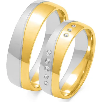 Prsten SOFIA zlatý dámský snubní prsten ZSOE-92WYG+WG-CZ