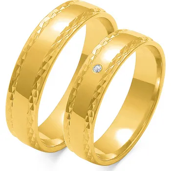 Prsten SOFIA zlatý dámský snubní prsten ZSO-104WYG-CZ