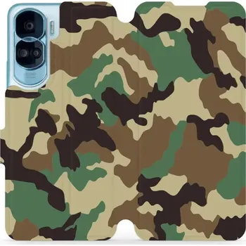 Pouzdro na mobilní telefon Flipové pouzdro Mobiwear - Honor 90 Lite 5G - V111P Maskáče (Knížkové flip pouzdro, obal, kryt na mobil Honor 90 Lite 5G - V111P Maskáče, materiál Umělá kůže + TPU - ochrana 360°, stojánek, silikonová vanička, magnetické zavírání)