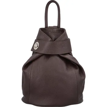 Dámský kožený batůžek tmavě hnědý - ItalY Vazky hnědá