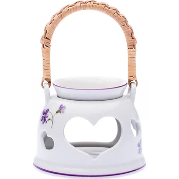 Talíř Český porcelán, a.s., Dubí Aromalampa, 7,5 cm, fialky, Český porcelán