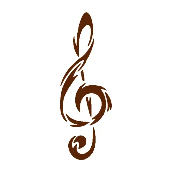 Samolepící dekorace SAMOLEPKA Houslový klíč 002 (15 - hnědá) NA AUTO, NÁLEPKA, FÓLIE, POLEP, TUNING, VLASTNÍ TEXT, TISK, AUTOSAMOLEPKY.cz, POLEPY, OBRÁZEK, LOGO, SAMOLEPKY