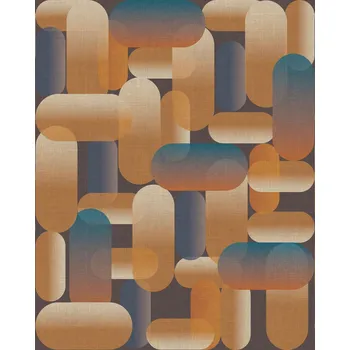 Fototapeta Vliesová fototapeta retro, geometrická, hnědá, modrá, rozměr 212 x 265 cm / vliesové fototapety na zeď Magic Walls 364057 Rasch