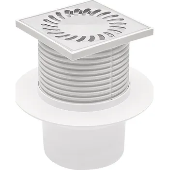 podlahová vpusť HACO Podlahová vpusť spodní s přírubou PVS 122x122 PR/DN110 nerez HC0518