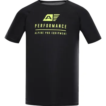 Pánské oblečení Alpine Pro PANTHER ČERNÁ PÁNSKÉ FUNKČNÍ TRIKO S COOL-DRY S