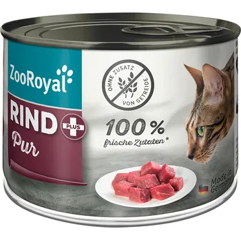 Krmivo pro kočku ZooRoyal čisté hovězí maso pro kočky 6× 200 g