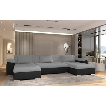 Sedací souprava Rohová sedací souprava DRAKO U světle šedá / černá