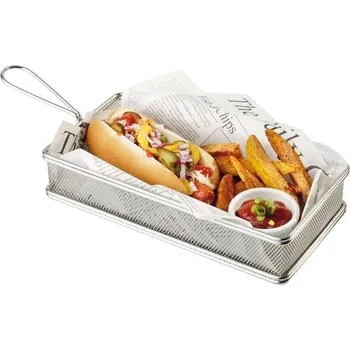 APS Košík pro servírování jídla nerez 13 x 26 x 3,5 cm, obdelník