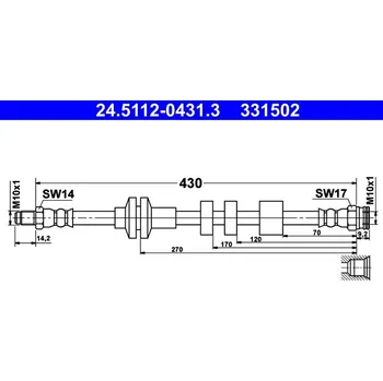 Brzdová hadice Brzdová hadice ATE 24.5112-0431.3