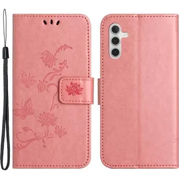 Pouzdro na mobilní telefon Flower knížkové pouzdro na Samsung Galaxy A54 5G - růžové