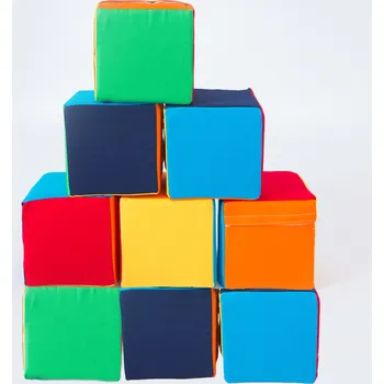 ostatní stavebnice Molitanová stavebnice Moliplay velikost L 9 dílů koženka barevné kostky (Stavebnice velikost L - 20cm )