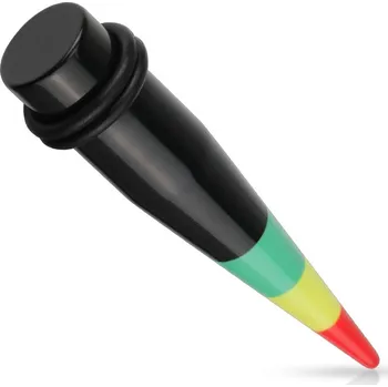 Piercing Piercingate Roztahovák do ucha - rasta proužky - PTP00294 - Barva/Motiv: Černá, Průměr Tunely, plugy, roztahováky: 3 mm