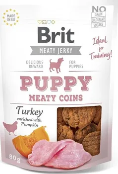 Pamlsek pro psa Brit Jerky Puppy Turkey Meaty Coins 80 g
