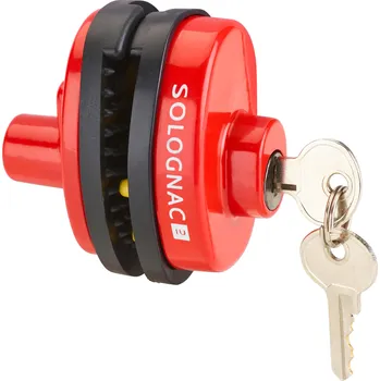 Visací zámek SOLOGNAC Zámek na spoušť na klíč červený ČERVENÁ