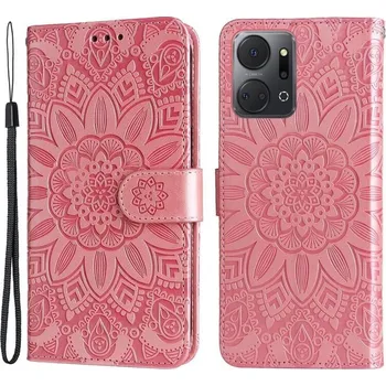 Pouzdro na mobilní telefon Sunflower knížkové pouzdro na Honor X7a - růžové