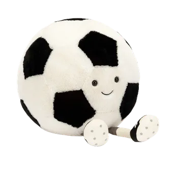 plyšák Jellycat Fotbalový míč 23 cm bílý/černý