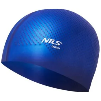 Silikonová čepice NILS Aqua NQC Dots tmavěmodrá