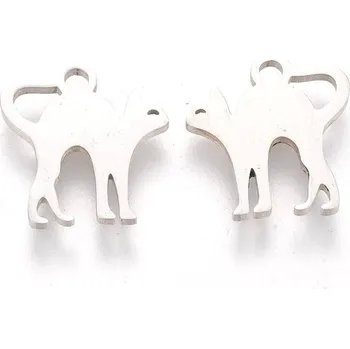 Přívěsek Přívěsek z nerezové oceli - kočka 12,5x12x1 mm