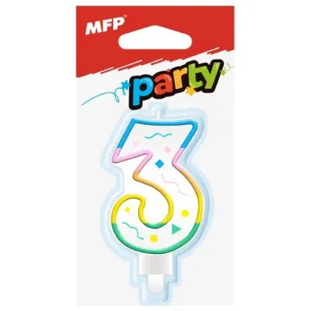 Svíčka dortová č.3 / duhová