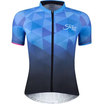 cyklistický dres Dres FORCE GEM, dámský, krátký rukáv, modrý