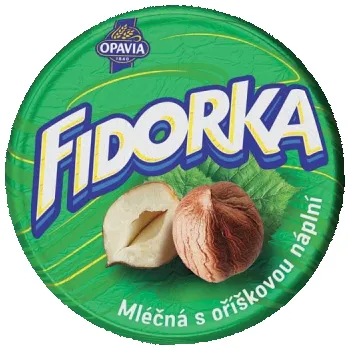 Potravina Opavia Fidorka Mléčná s oříškovou náplní, 30g