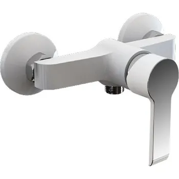 Sagittarius VENTURA, SPRCHOVÁ STĚNOVÁ BATERIE BEZ SPRCHOVÉ SADY, ROZTEČ 150 MM, BÍLÁ-CHROM VNRWC3130