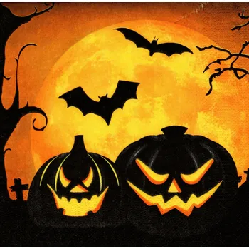 Papírový ubrousek UBR57, Ubrousek, 16x16 cm, HALLOWEENSKÉ DÝNĚ, 1 kus