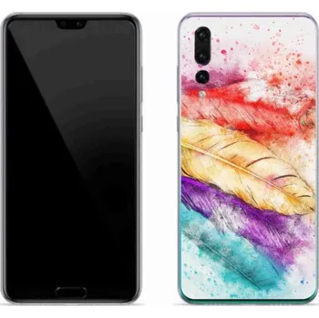 Pouzdro na mobilní telefon Gelový kryt mmCase na mobil Huawei P20 Pro - barevné peří