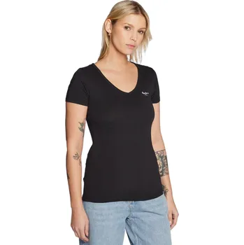Dámské tričko PEPE JEANS DÁMSKÉ TRIČKO T-SHIRT CORINE FUTURE BLACK PL505305 999 Velikost: S