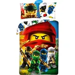 Halantex Dětské povlečení LEGO NINJAGO BOJOVNÍCI LEG-895BL 140x200 cm, 70x90 cm, Bavlna + Prodloužená možnost vrácení zboží do 50 dnů