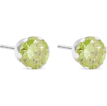 Náušnice biju Náušnice z chirurgické oceli, zelený zirkon 1000697-6 Velikost náušnice: 4 mm