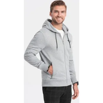 Pánská mikina Pánská rozepínací mikina s kapucí V2 OM-SSZP-22SS-010 šedá melange
